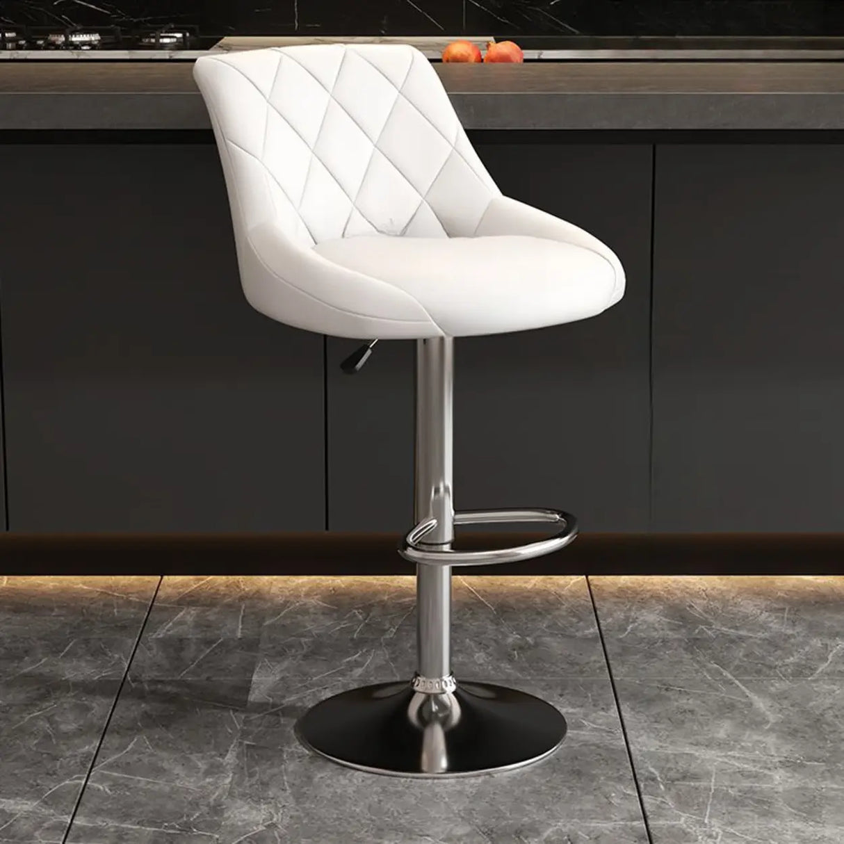 Modern Upholstered Adjustable Swivel Bucket Bar Stool Image - 13
