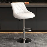 Modern Upholstered Adjustable Swivel Bucket Bar Stool Image - 13