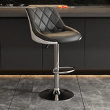 Modern Upholstered Adjustable Swivel Bucket Bar Stool Image - 16