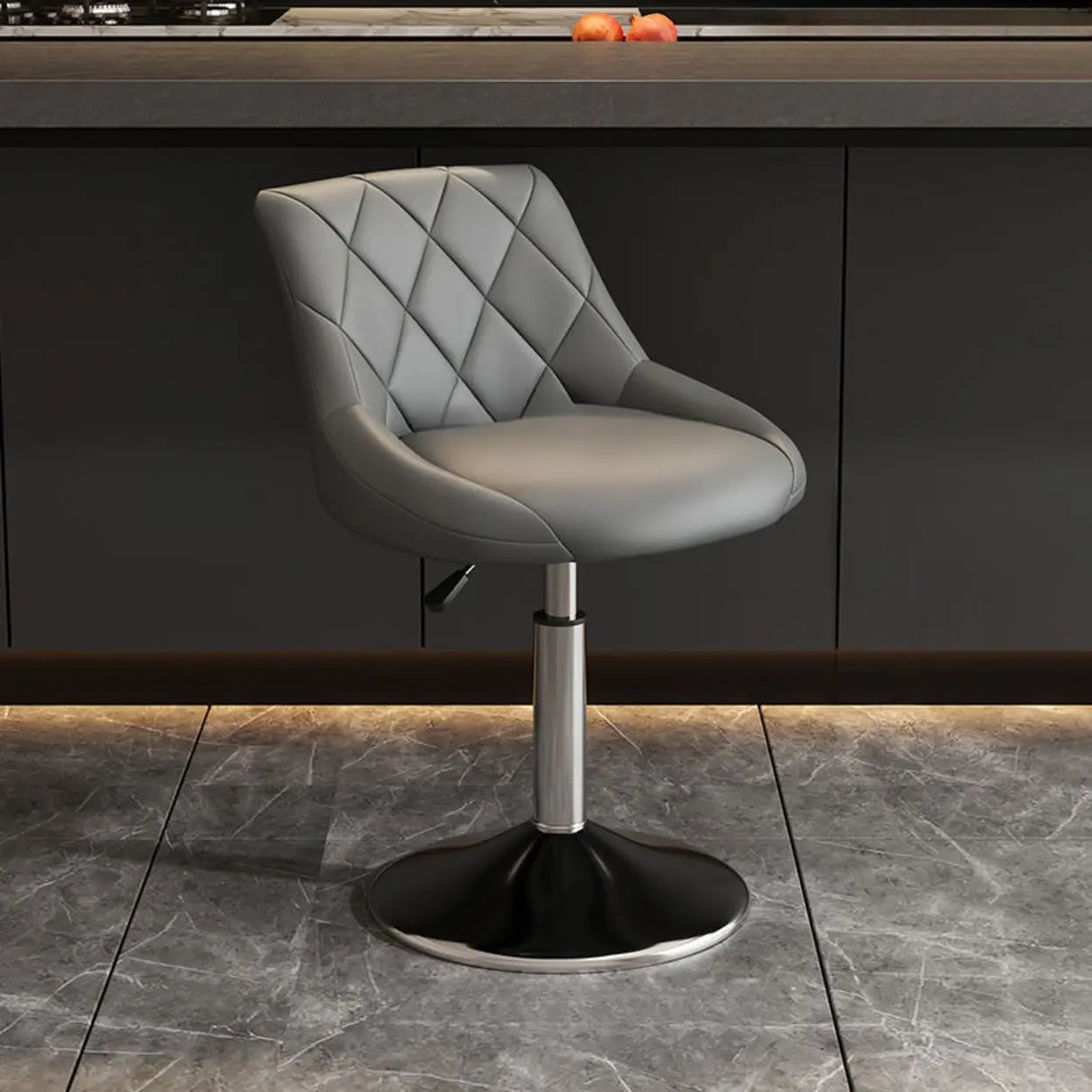 Modern Upholstered Adjustable Swivel Bucket Bar Stool Image - 6