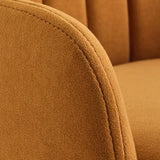 Modern Upholstered Apricot Rectangular Bar Stools with Arms Image - 10