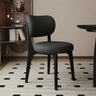 Modern Upholstered Curved Back Armless Wood Dining Chair Image - 7