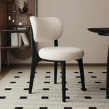Modern Upholstered Curved Back Armless Wood Dining Chair Image - 9