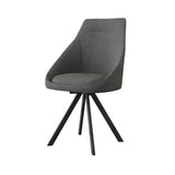 Modern Upholstered Curved Back Swivel Dining Chairs Image - 2