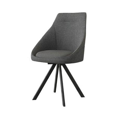 Modern Upholstered Curved Back Swivel Dining Chairs Image - 2