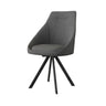 Modern Upholstered Curved Back Swivel Dining Chairs Image - 2