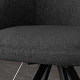 Modern Upholstered Curved Back Swivel Dining Chairs Image - 6