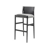Modern Upholstered Low Back Armless Counter Height Bar Stool Image - 2
