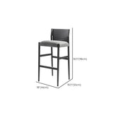 Modern Upholstered Low Back Armless Counter Height Bar Stool Image - 8