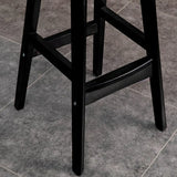 Modern Upholstered Low Back Bucket Bar Stool with Footrest Image - 11