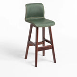 Modern Upholstered Low Back Bucket Bar Stool with Footrest Image - 16