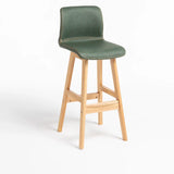 Modern Upholstered Low Back Bucket Bar Stool with Footrest Image - 19