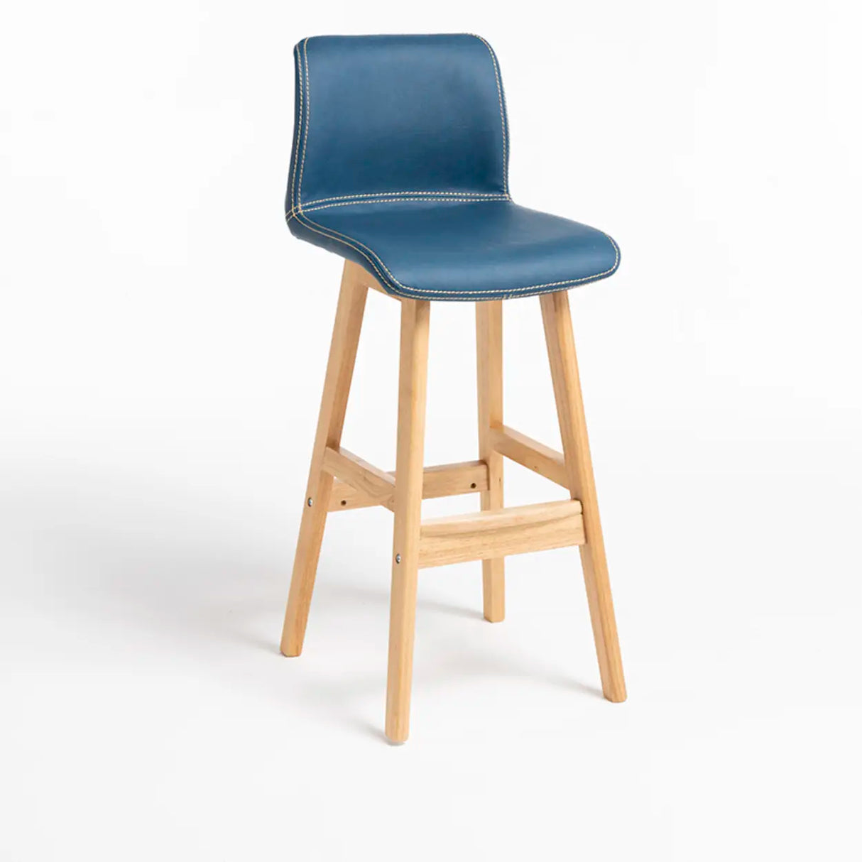 Modern Upholstered Low Back Bucket Bar Stool with Footrest Image - 20