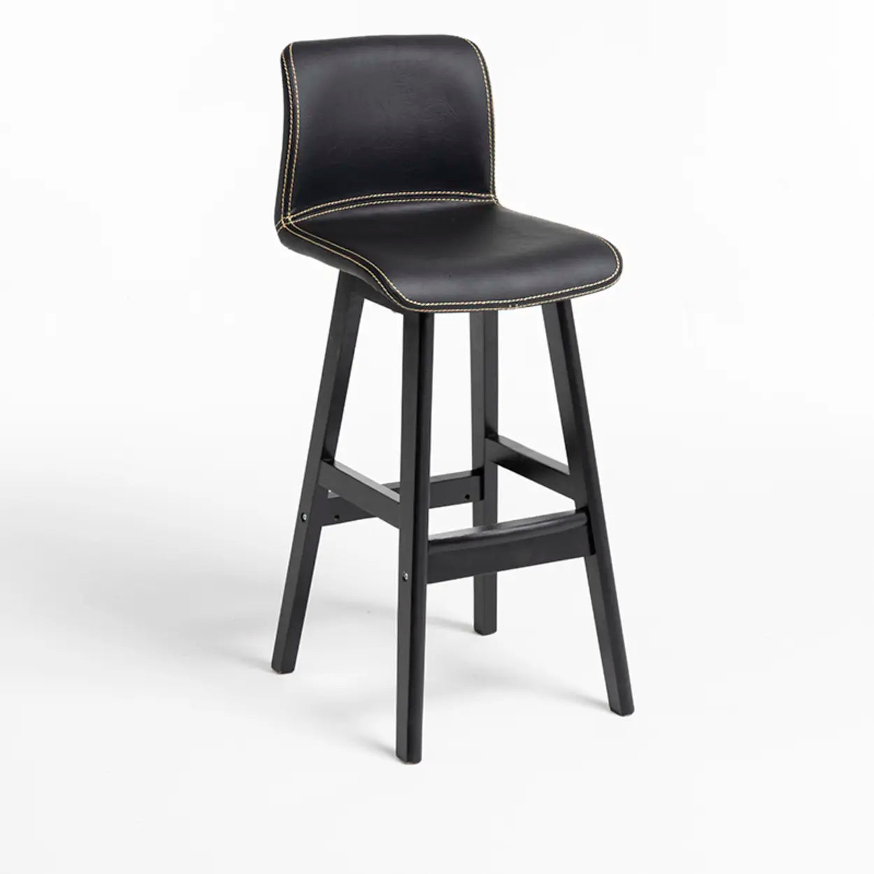 Modern Upholstered Low Back Bucket Bar Stool with Footrest Image - 26