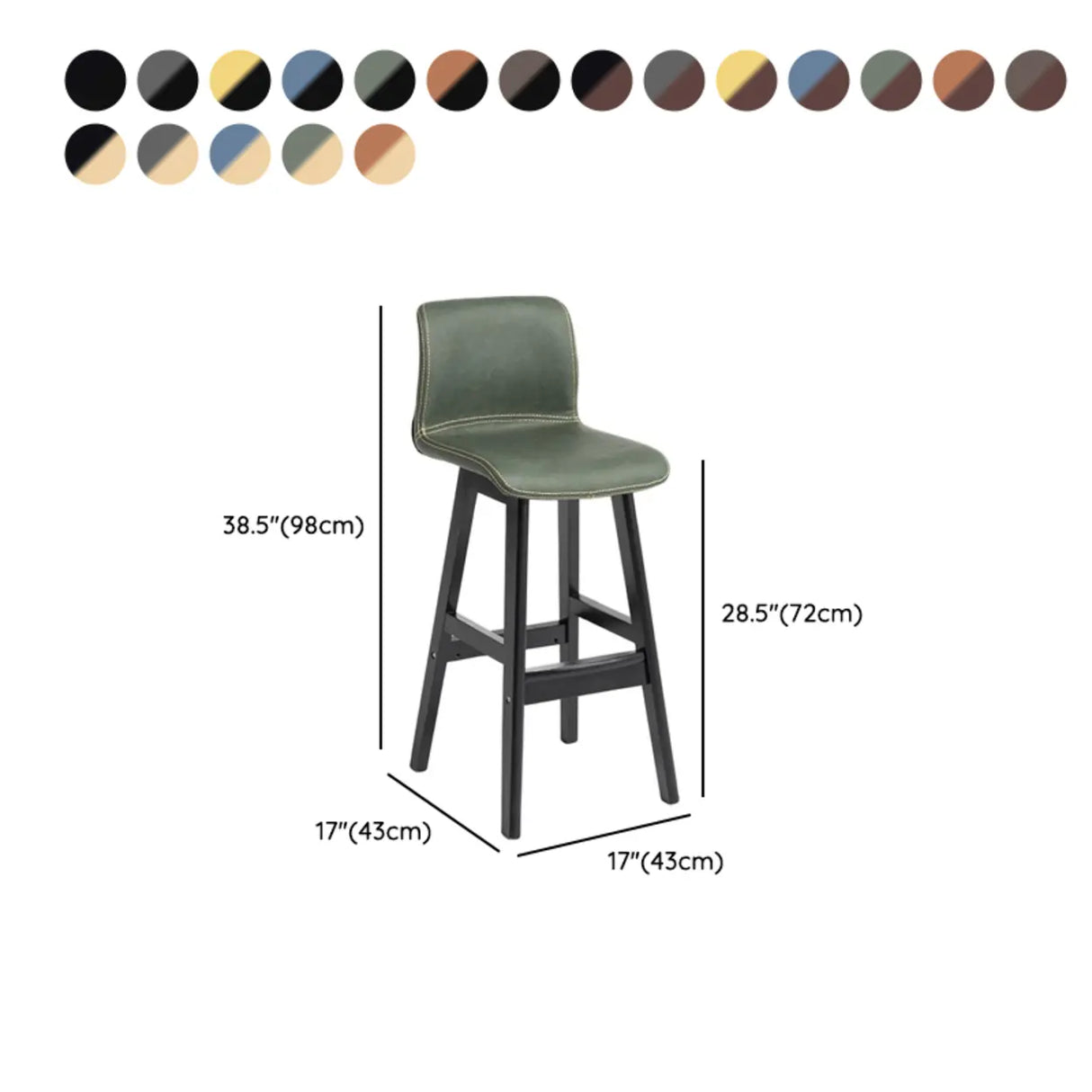 Modern Upholstered Low Back Bucket Bar Stool with Footrest 