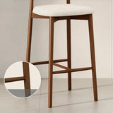 Modern Upholstered Low Back Footrest Counter Height Bar Chair Image - 10