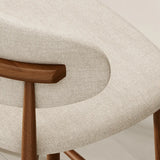 Modern Upholstered Low Back Footrest Counter Height Bar Chair Image - 13