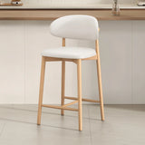 Modern Upholstered Low Back Footrest Counter Height Bar Chair Image - 17