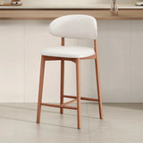 Modern Upholstered Low Back Footrest Counter Height Bar Chair Image - 19
