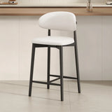 Modern Upholstered Low Back Footrest Counter Height Bar Chair Image - 23