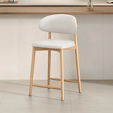 Modern Upholstered Low Back Footrest Counter Height Bar Chair Image - 3