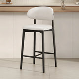 Modern Upholstered Low Back Footrest Counter Height Bar Chair Image - 31