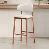 Modern Upholstered Low Back Footrest Counter Height Bar Chair Image - 35