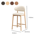 Modern Upholstered Low Back Footrest Counter Height Bar Chair #size