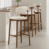 Modern Upholstered Low Back Footrest Counter Height Bar Chair Image - 6