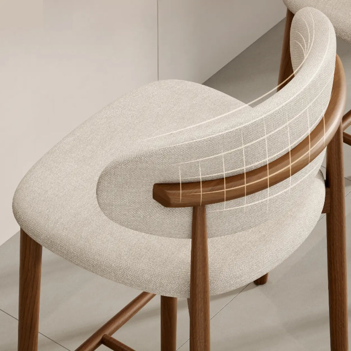 Modern Upholstered Low Back Footrest Counter Height Bar Chair Image - 8