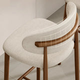 Modern Upholstered Low Back Footrest Counter Height Bar Chair Image - 8