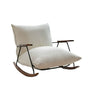 Modern Upholstered Metal Frame Rubber Wood Sled Rocking Chair Image - 10