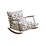 Modern Upholstered Metal Frame Rubber Wood Sled Rocking Chair Image - 11