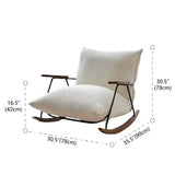 Modern Upholstered Metal Frame Rubber Wood Sled Rocking Chair #size