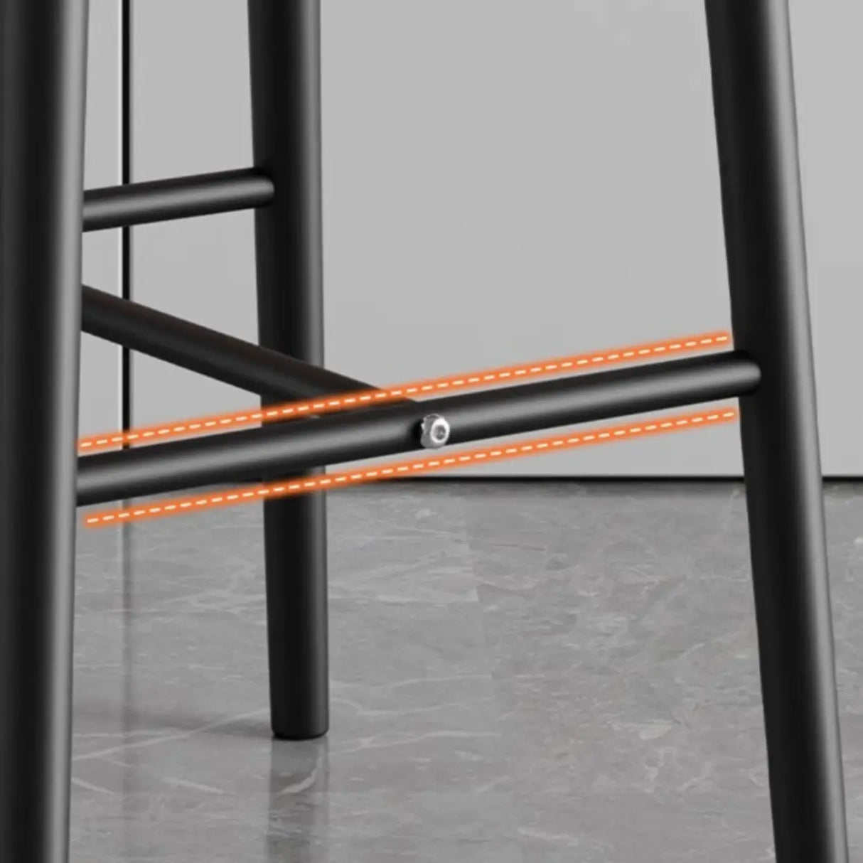 Modern Upholstered Square Low Back Bar Stool with Metal Legs Image - 12