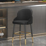 Modern Upholstered Swivel Leather Bar Stool with Metal Legs Image - 19