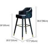 Modern Upholstered Tufted Faux Leather Counter Bar Stool #size