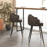 Modern Upholstered Tufted Faux Leather Counter Bar Stool Image - 7
