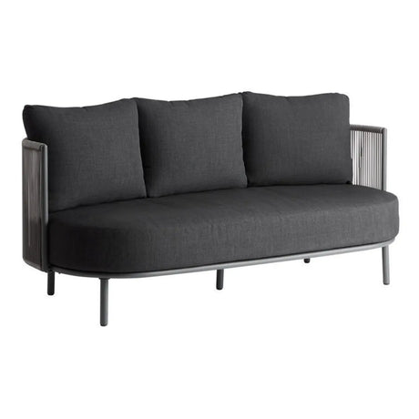 Modern UV Resistant Curved Metal Frame Black Patio Sofa Set Image - 2