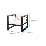 Modern UV Resistant Upholstered White Patio Conversation Set #size