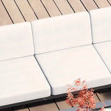 Modern UV Resistant Upholstered White Patio Conversation Set Image - 8