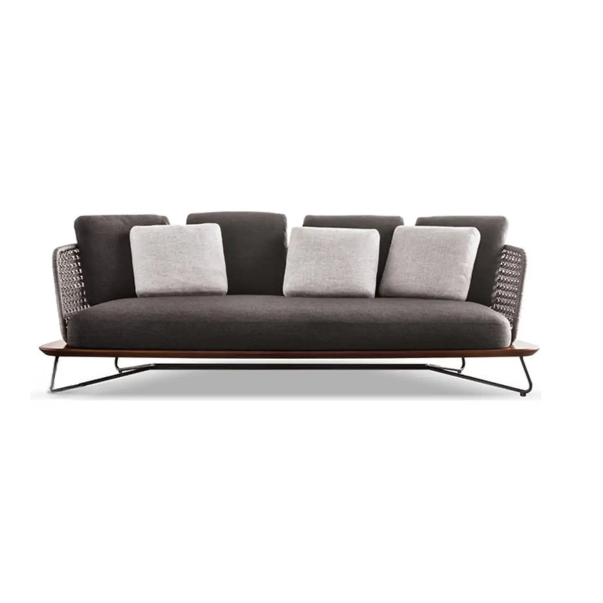 Modern UV Resistant Wicker Grey Patio Conversation Set Image - 12