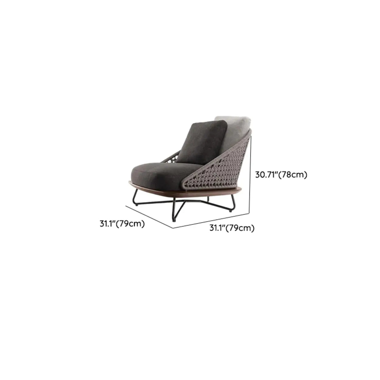 Modern UV Resistant Wicker Grey Patio Conversation Set Image - 21