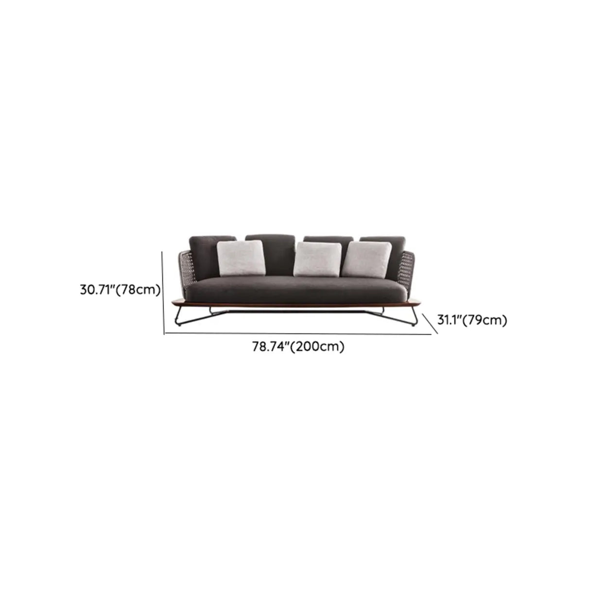 Modern UV Resistant Wicker Grey Patio Conversation Set Image - 22