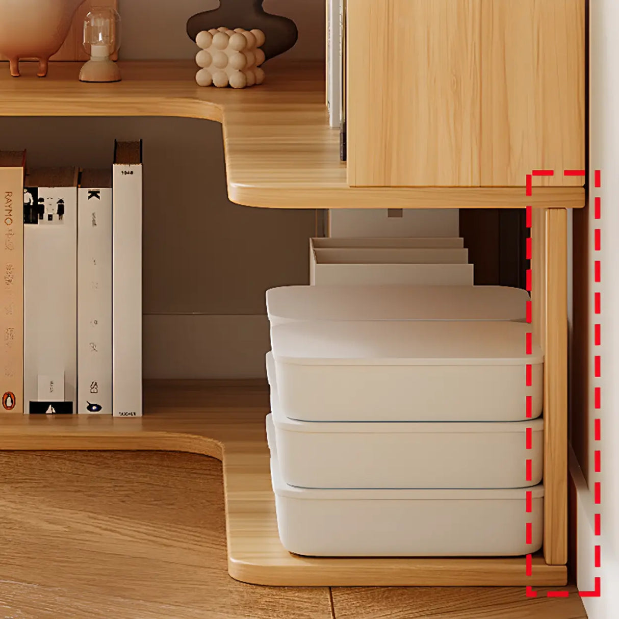 Modern Vertical Corner Storage Open Back Wood Bookcase Image - 14