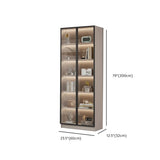 Modern Vertical Glass Cabinets White Wooden Bookcase Image - 19
