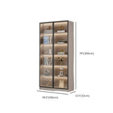 Modern Vertical Glass Cabinets White Wooden Bookcase Image - 29