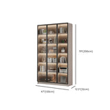 Modern Vertical Glass Cabinets White Wooden Bookcase Image - 30