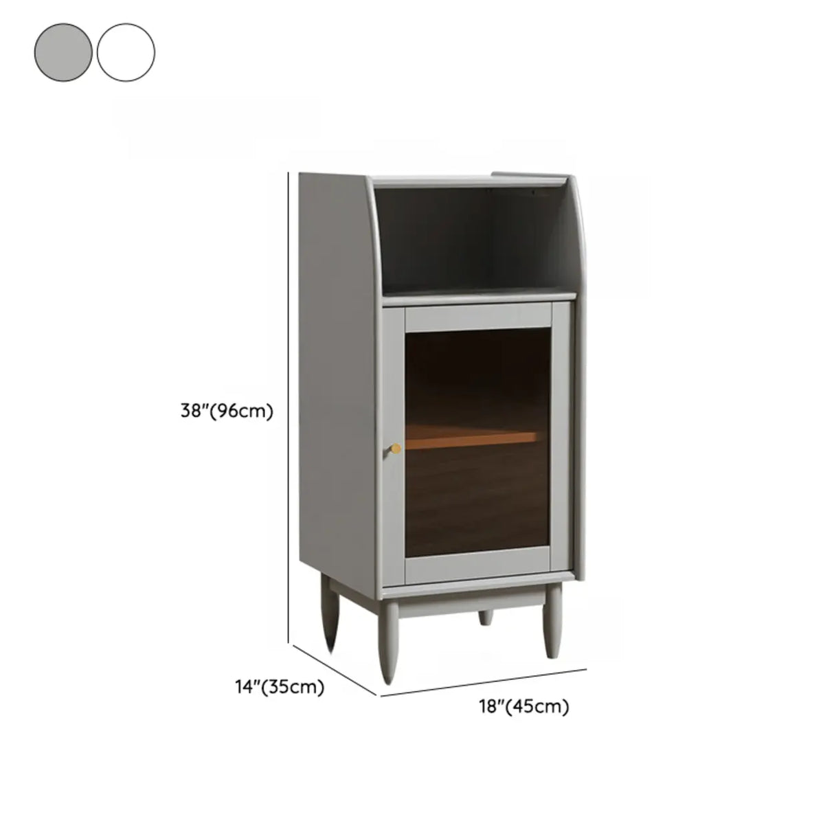 Modern Vertical Gray Wood Rectangle Closed Bookcase 