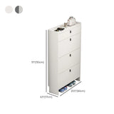 Modern Vertical MDF Hallway White Large Shoe Storage Unit Image - 13